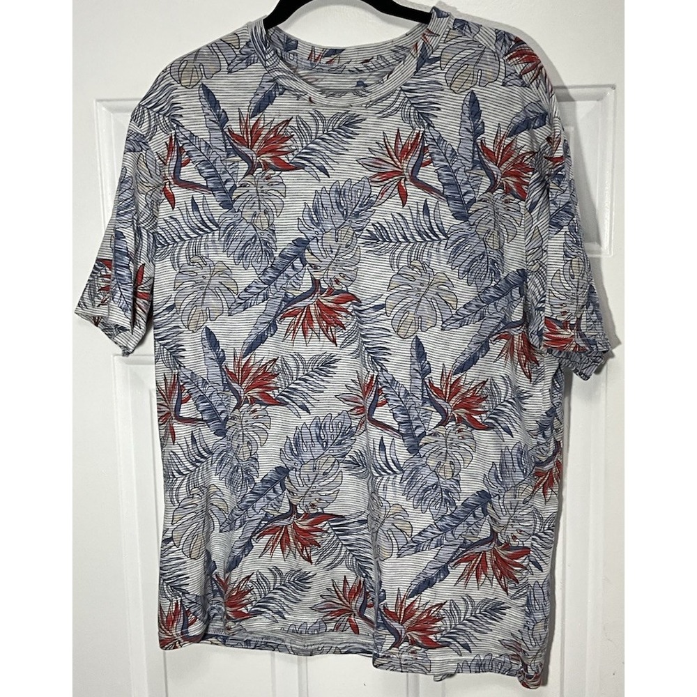 Tommy Bahama Short Sleeve All Over Floral/Tropical 100% Cotton Shirt Men's Large